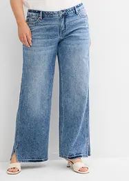 Džíny Loose, Straight, Mid Waist, nízký podíl streče, bonprix