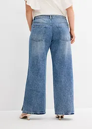 Džíny Loose, Straight, Mid Waist, nízký podíl streče, bonprix
