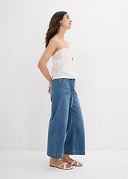 Zkrácené džíny Wide Leg, High Waist, pohodlný pas, bonprix