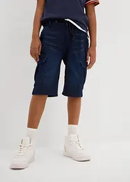 Džínové bermudy z teplákoviny, Regular Fit, bonprix