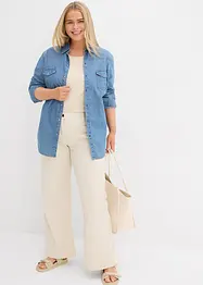Džíny, Wide Leg, Mid Waist, pohodlný pas, bonprix
