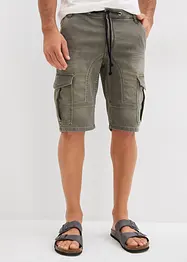 Džínové bermudy z teplákoviny, Regular Fit, bonprix
