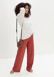 Palazzo kalhoty se lnem, bonprix