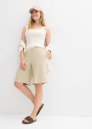 Bermudy ze směsi lnu a viskózy, High Waist, bonprix