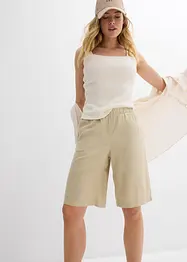 Bermudy ze směsi lnu a viskózy, High Waist, bonprix