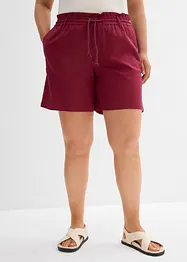 Lněné šortky Paperbag, bonprix