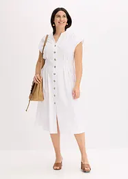 Midi šaty z lehké lněné směsi, bonprix