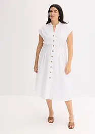 Midi šaty z lehké lněné směsi, bonprix