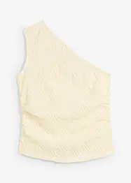Top na jedno rameno, se strukturovaným vzhledem, bonprix
