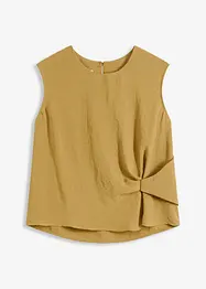Halenkový top bez rukávů, s uzlem, bonprix