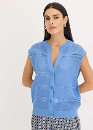 Ažurový pletený kabátek s krátkým rukávem, bonprix
