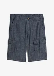 Dlouhé cargo šortky z kambriku, Regular Fit, bonprix