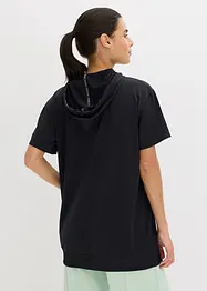 Oversize sportovní triko s kapucí, rychleschnoucí, bonprix