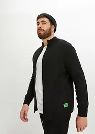 Rozepínací svetr se stojáčkem, s recyklovanou bavlnou, bonprix