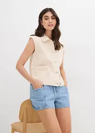 Džínové šortky, High Waist, pohodlný pas, bonprix