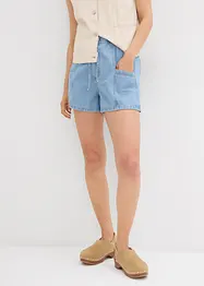 Džínové šortky, High Waist, pohodlný pas, bonprix