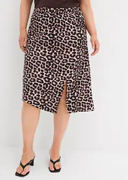 Sukně s leopardím potiskem a rozparkem, bonprix