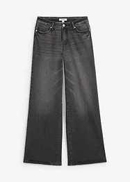 Džíny Wide Leg, Mid Waist, malý podíl streče, dlouhá délka, bonprix