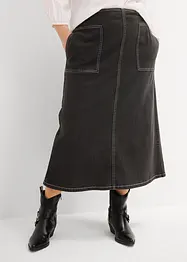 Džínová midi sukně, Mid Waist, bonprix
