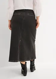 Džínová midi sukně, Mid Waist, bonprix