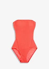 Jednodílné plavky ze strukturovaného materiálu, s průhlednými ramínky, bonprix