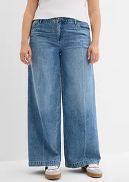 Džíny Wide Leg, Mid Waist, Low Stretch, Full Length, bonprix
