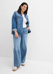 Džíny Wide Leg, Mid Waist, Low Stretch, Full Length, bonprix
