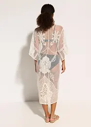 Transparentní plážové kimono s krajkou, bonprix
