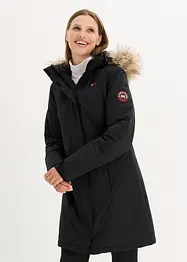 Teplý nepromokavý funkční outdoorový kabát s imitací kožešiny, bonprix