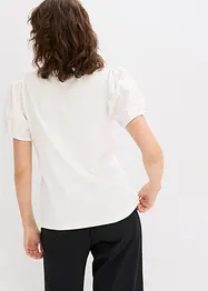 Žerzejové tričko s rukávy z bavlněného popelínu, bonprix