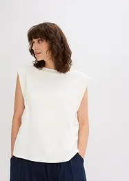 Top s žebrovanou vsadkou na rukávu, bonprix