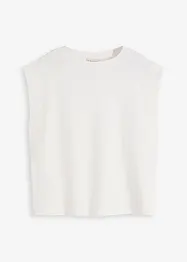 Top s žebrovanou vsadkou na rukávu, bonprix