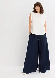 Top s žebrovanou vsadkou na rukávu, bonprix