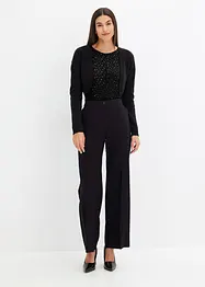 Tričko s dlouhým rukávem ze třpytivé síťoviny, bonprix