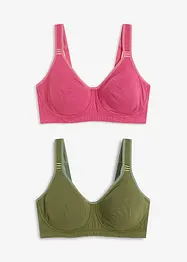 Hladká podprsenka bez kostic, s bavlnou (2 ks), bonprix