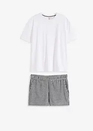 Oversize krátké pyžamo s tkanými šortkami, bonprix