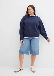 Oversize mikina s výšivkou, bonprix