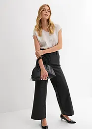 Halenka s krátkým rukávem, z lesklého saténu, bonprix