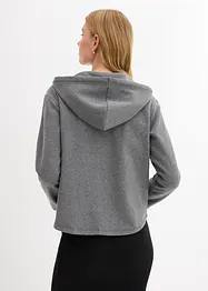 Mikina na zapínání, s kapucí, z měkkého materiálu scuba, bonprix