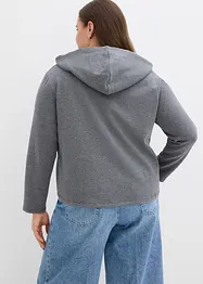 Mikina na zapínání, s kapucí, z měkkého materiálu scuba, bonprix