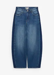 Džíny Barrel, High Waist, zkrácené, bonprix