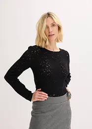 Krajkové body s hebkým povrchem, bonprix