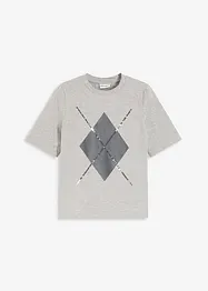 Triko s polodlouhým rukávem, flitry a potiskem, bonprix