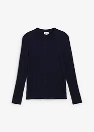 Svetr z jemné pleteniny s copánkovým vzorem, Slim Fit, bonprix
