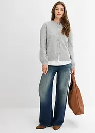 Džíny Straight Loose, High Waist, Low Stretch, bonprix