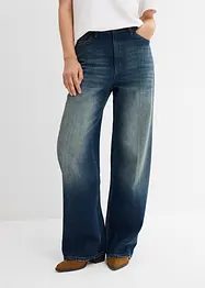 Džíny Straight Loose, High Waist, Low Stretch, bonprix