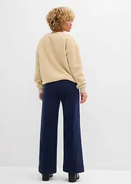 Široké strečové manšestrové kalhoty, High Waist, bonprix