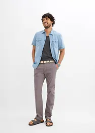 Chino kalhoty s pohodlným pasem a opaskem, Regular Fit, Straight, bonprix