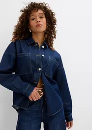 Džínová oversized košilová bunda z organické bavlny, bonprix
