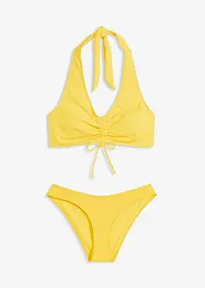 Bikiny s ramínkem kolem krku a nařasením (2dílná souprava), bonprix